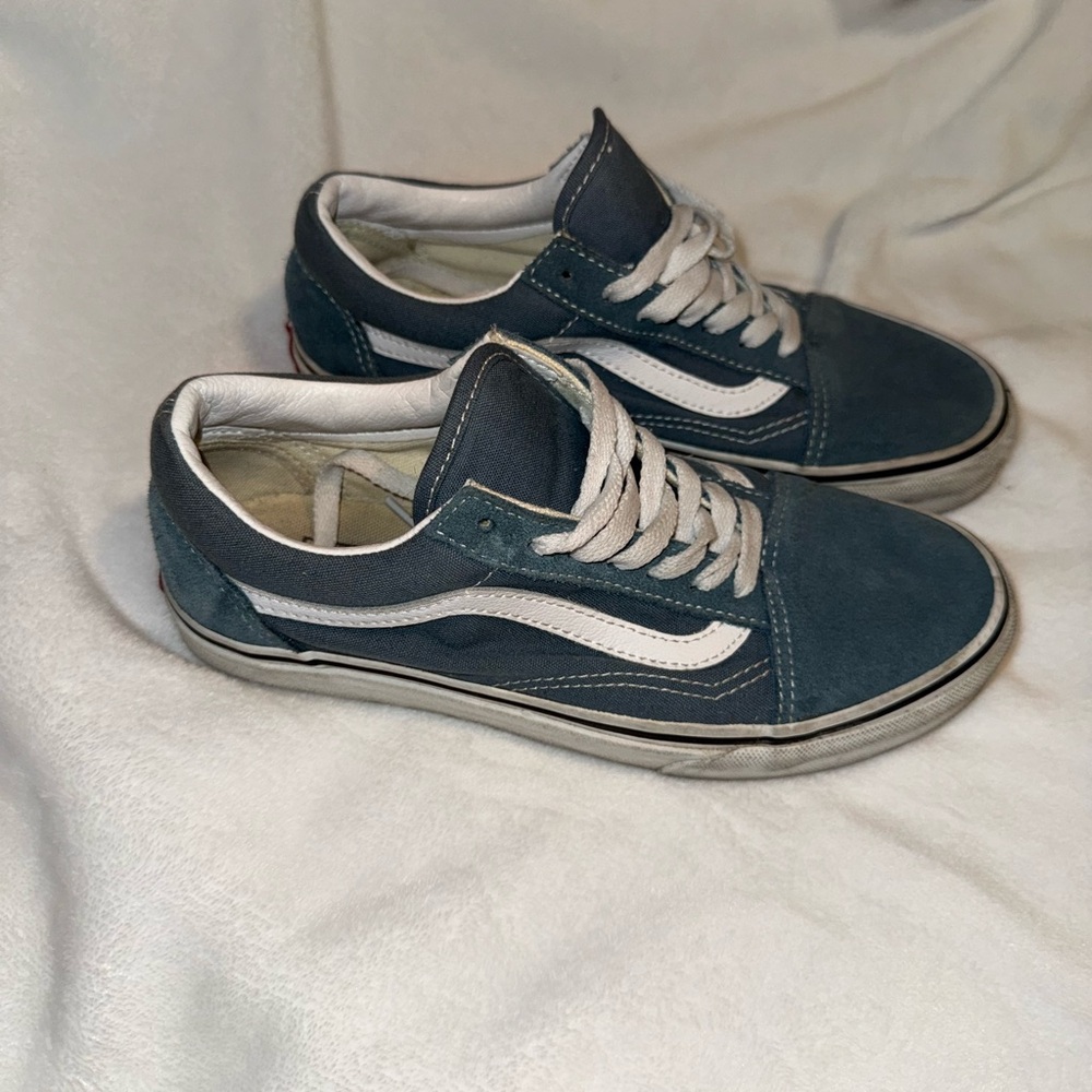 Vans Blue and White Old Skool Size 7